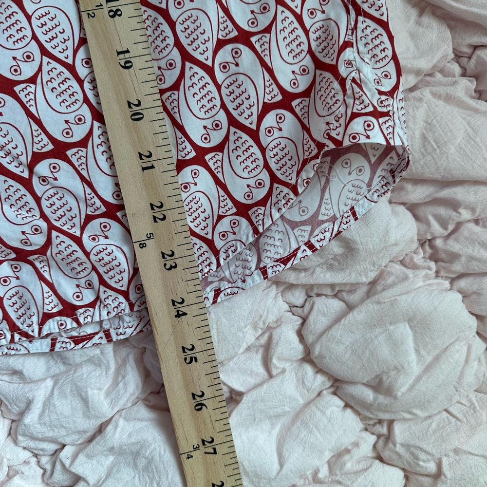 Boden Sienna Cotton Shirt Copper Owl Stamp Women’s 0 - Picture 7 of 10